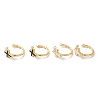 Cross Enamel Cuff Earrings