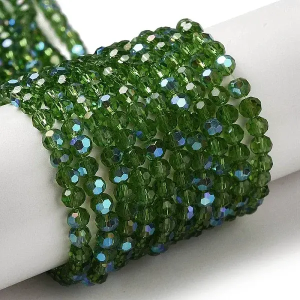 Electroplate Transparent Glass Beads Strands