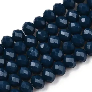 Opaque Solid Color Glass Beads Strands