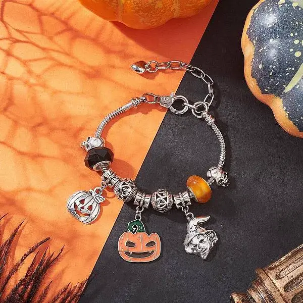 Halloween Alloy Enamel Charm Bracelets