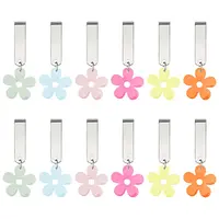 12Pcs 6 Colors Flower Acrylic Shoe Charms