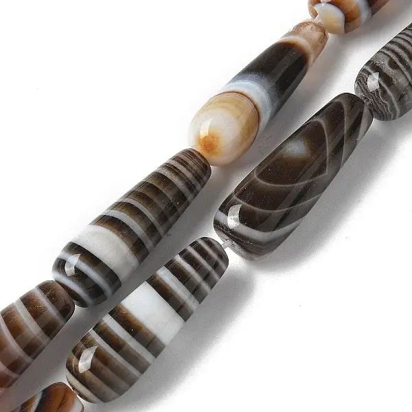 Natural Banded Agate Beads Strands