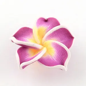 Handmade Polymer Clay 3D Flower Plumeria Beads