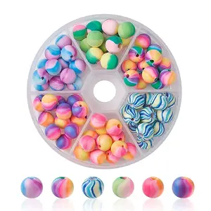 90Pcs 6 Colors Handmade Polymer Clay Beads