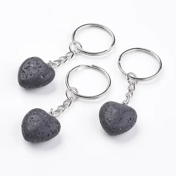 Natural Lava Rock Keychain