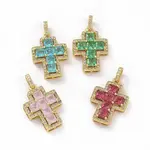 Brass Micro Pave Clear Cubic Zirconia Pendants