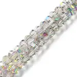 Transparent Electroplate Glass Beads Strands