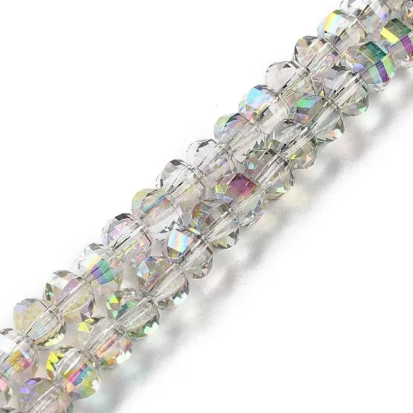 Transparent Electroplate Glass Beads Strands