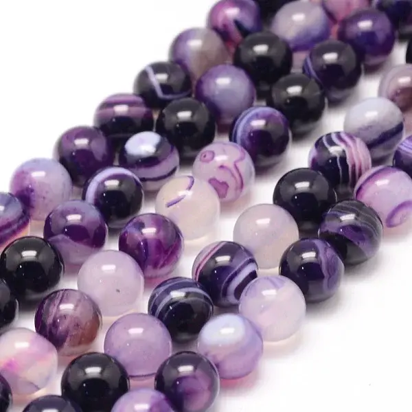 Natural Striped Agate/Banded Agate Bead Strands
