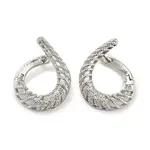 Rack Plating Brass with Cubic Zirconia Hoop Earrings for Women