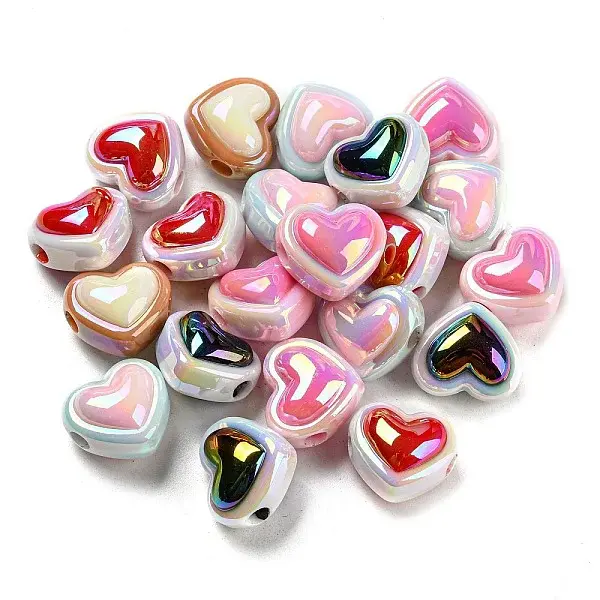UV Plating Rainbow Iridescent Acrylic Beads