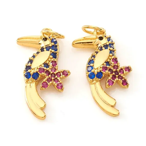 Brass Micro Pave Cubic Zirconia Pendants