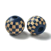 Wood Laser Engraved Tartan Beads