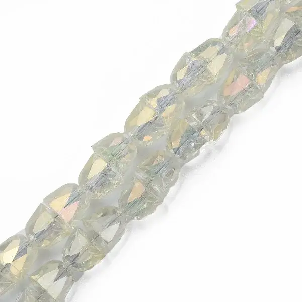 Electroplate Transparent Glass Beads Strands
