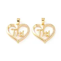 Brass Micro Pave Clear Cubic Zirconia Pendants