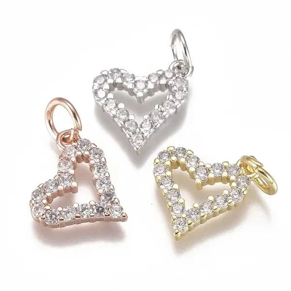 Brass Micro Pave Cubic Zirconia Charms