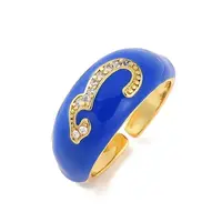 Number 3 Brass Micro Pave Clear Cubic Zirconia Open Cuff Rings