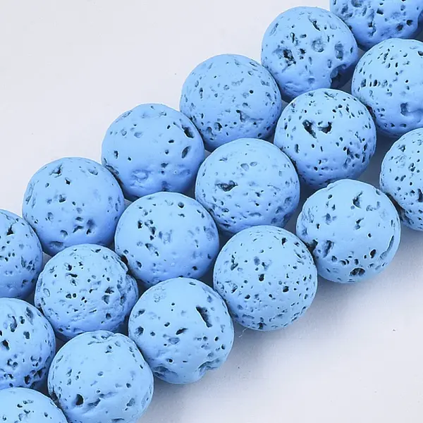 Spray Painted Natural Lava Rock Beads Strands