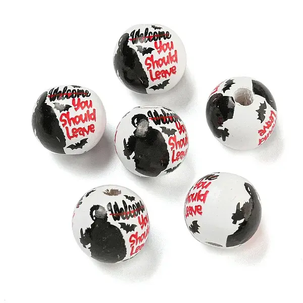 Halloween Series Wood European Beads