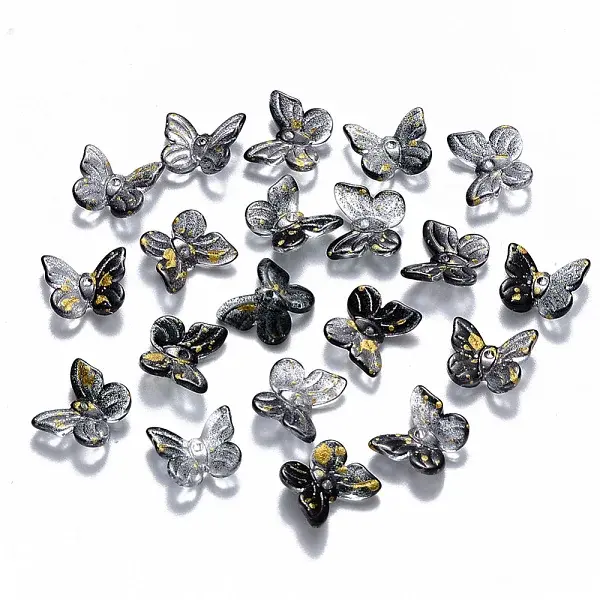Transparent Spray Painted Glass Charms