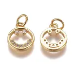 Brass Micro Pave Clear Cubic Zirconia Charms