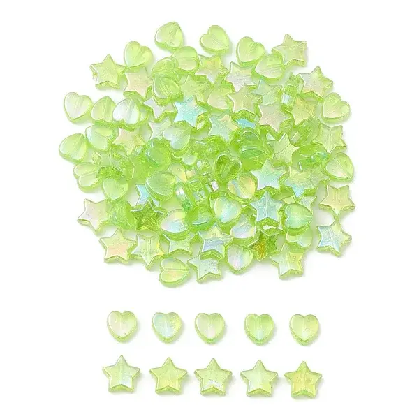 100Pcs 2 Style Eco-Friendly Transparent Acrylic Beads