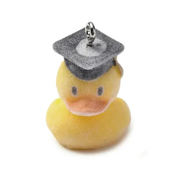 Flocky Resin Pendants