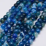 Natural Stripe Agate Beads Strands