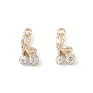 Brass Micro Pave Clear Cubic Zirconia Pendants