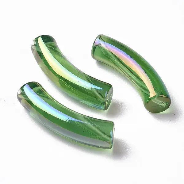 UV Plating Transparent Rainbow Iridescent Acrylic Beads
