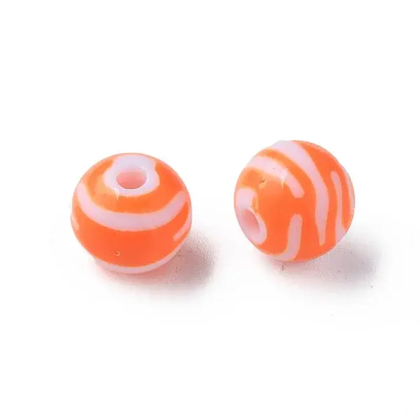 Opaque Striped Acrylic Beads