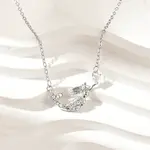 Brass Micro Pave Cubic Zirconia Heart Mermaid Pendant Necklaces for Women