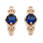 Brass Pave Faceted Glass Connector Charms