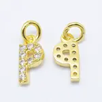 Brass Micro Pave Grade AAA Cubic Zirconia Charms