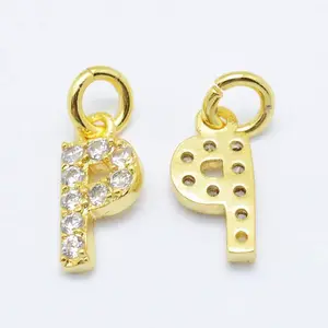 Brass Micro Pave Grade AAA Cubic Zirconia Charms