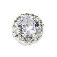 Brass Micro Pave Cubic Zirconia Beads