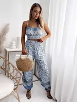 Resti Blue women's set with print- Clothing