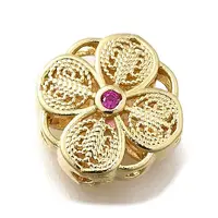 Brass Medium Violet Red Cubic Zirconia Multi-Strand Links