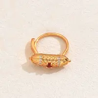 Elegant Vintage Column Brass Pave Cubic Zirconia Rings for Women