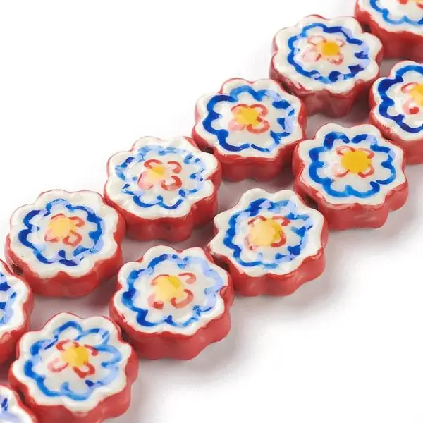 Handmade Porcelain Flower Beads Strands