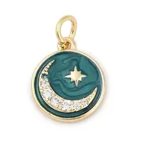 Brass Micro Pave Cubic Zirconia Charms