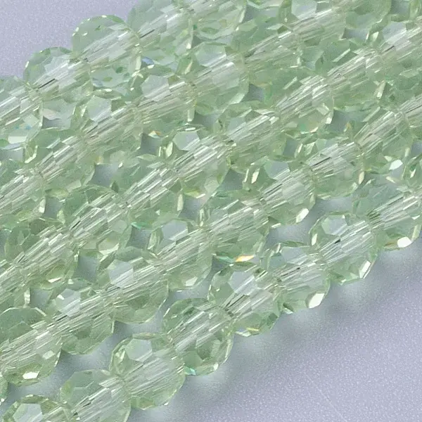 Faceted(32 Facets) Round Glass Beads Strands