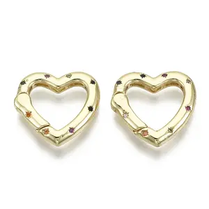 Brass Micro Pave Cubic Zirconia Spring Gate Rings