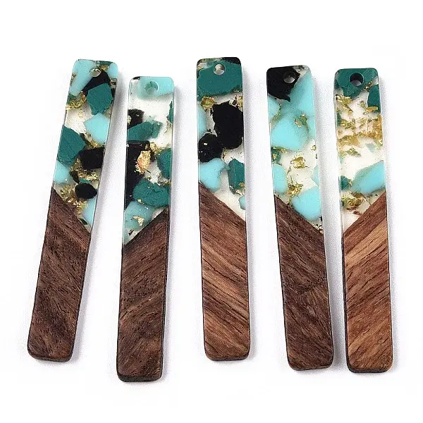 Transparent Resin & Walnut Wood Big Pendants