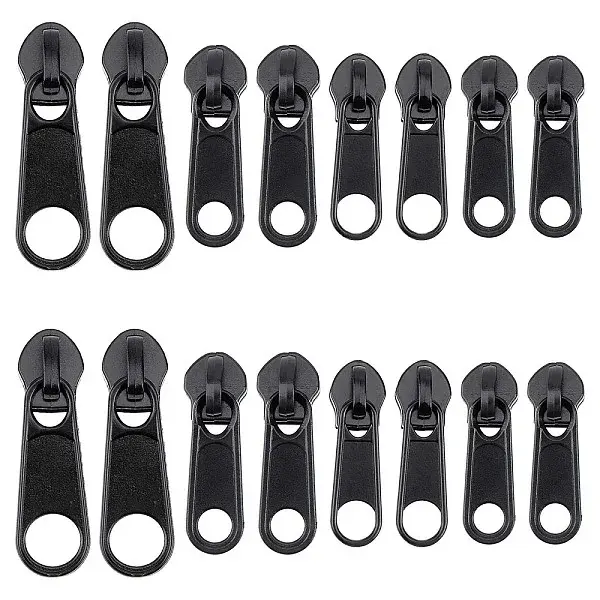 32Pcs 4 Style Zinc Alloy & Plastic Zipper Slider