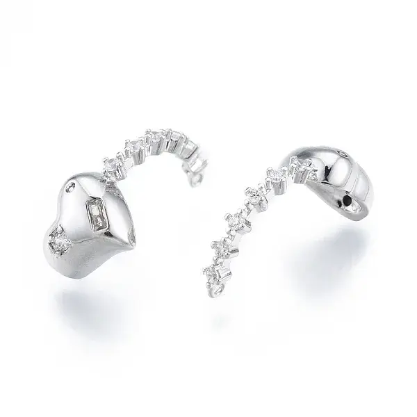 Brass Micro Pave Clear Cubic Zirconia Pendants