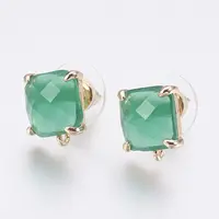 Faceted Glass Stud Earring Findings