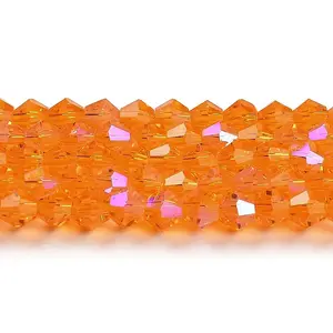 Transparent Electroplate Glass Beads Strands