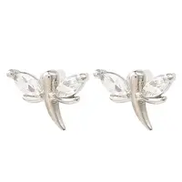 Dragonfly Platinum Brass Stud Earrings