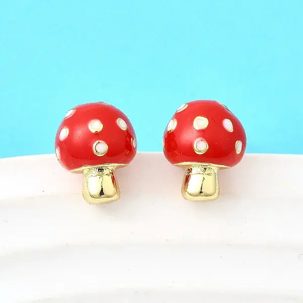 Brass Enamel Stud Earrings